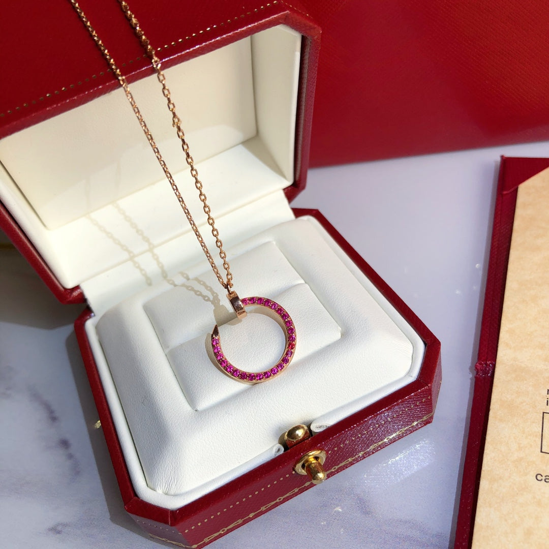 [Shinejoy]JUSTE NECKLACE GOLD RED DIAMONDS