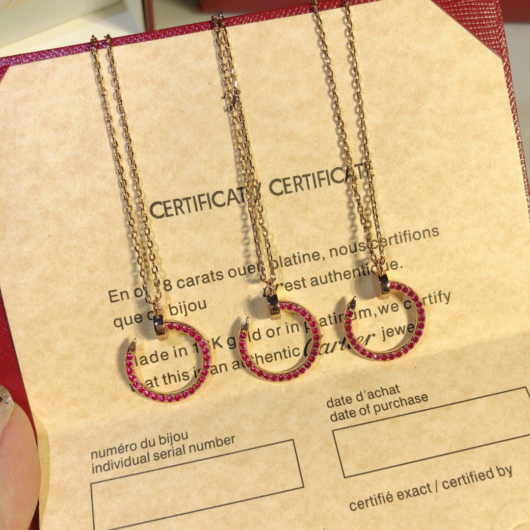 [Shinejoy]JUSTE NECKLACE GOLD RED DIAMONDS