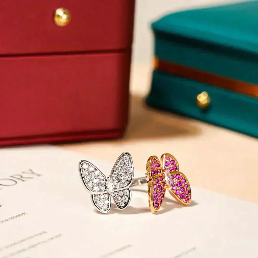 Bague en diamant papillon double [Shinejoy]