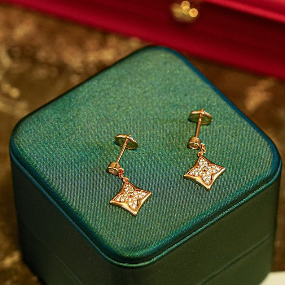 [Shinejoy]STAR DIAMONDS EARRINGS GOLD