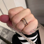 [Shinejoy]ZERO 1 PINK GOLD BLACK CERAMIC RING