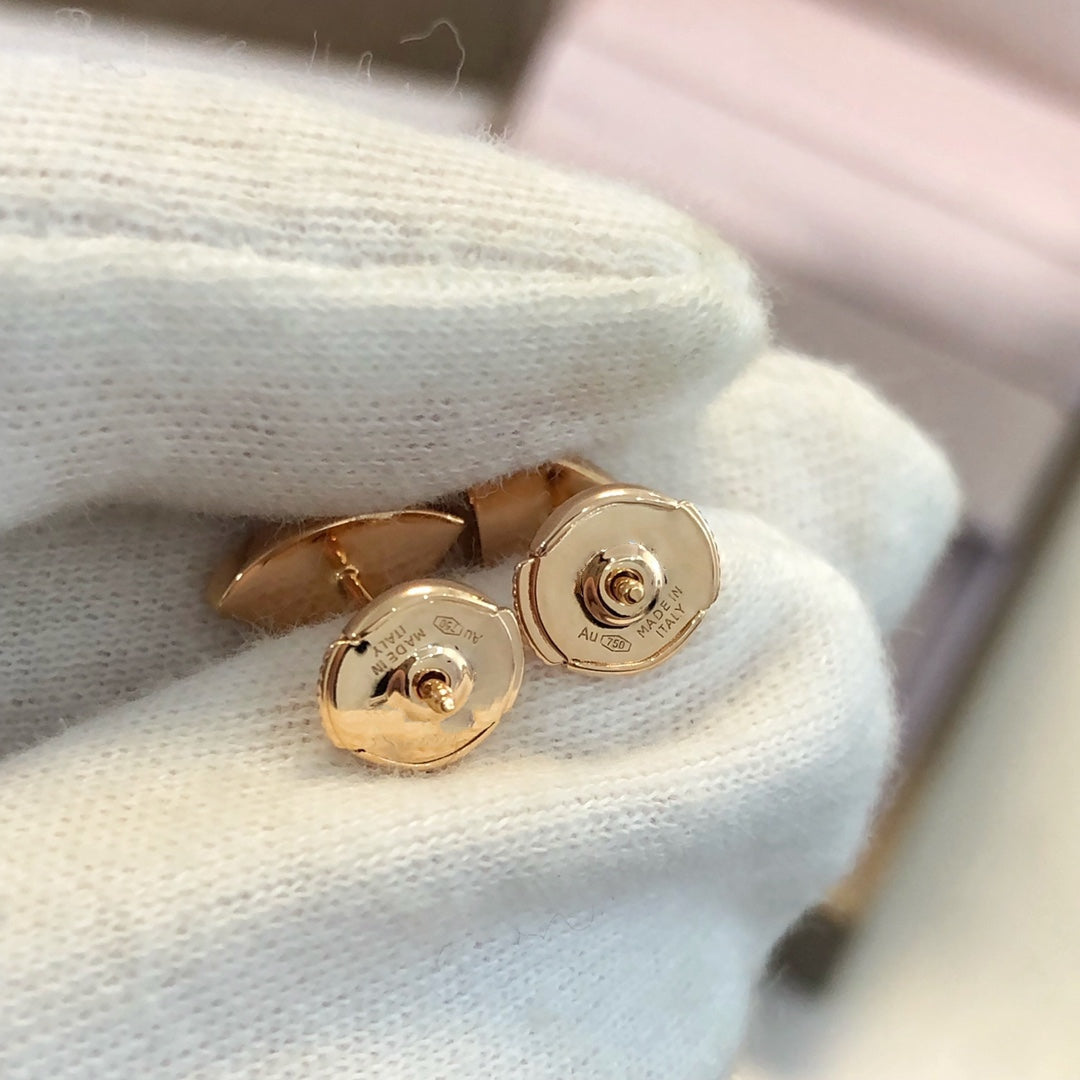 [Shinejoy]DREAM EARRINGS 3 MOTIFS ONYX MOP PINK GOLD