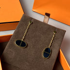 [Shinejoy]CHAINE VERSO BLACK CERAMIC EARRINGS