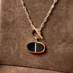 [Shinejoy] COLLIER CHAINE VERSO EN CÉRAMIQUE NOIRE