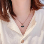 [Shinejoy] COLLIER CHAINE VERSO EN CÉRAMIQUE NOIRE