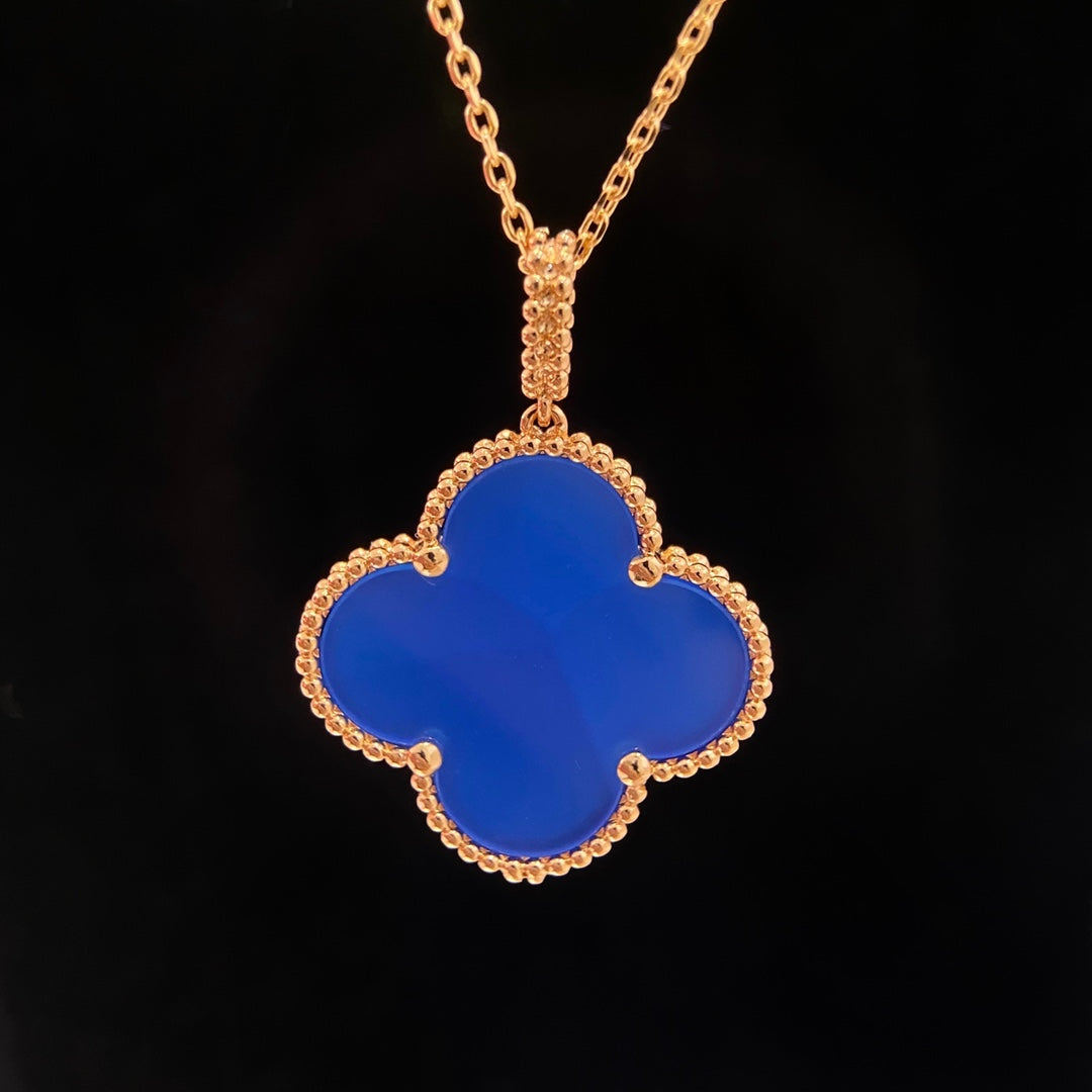 [Shinejoy]CLOVER 25MM NECKLACE TURQUOISE ROSE GOLD