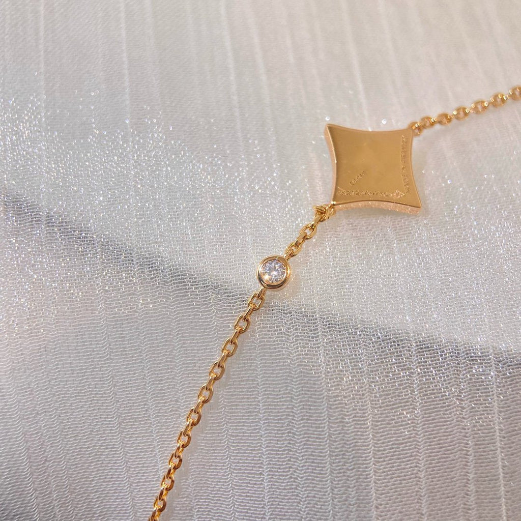 [Shinejoy]COLOR STAR CARNELIAN PINK GOLD DIAMOND BRACELET