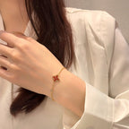[Shinejoy]COLOR STAR CARNELIAN PINK GOLD DIAMOND BRACELET
