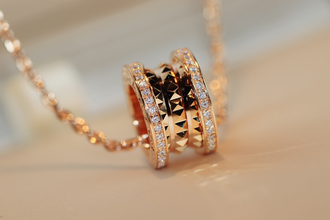 [Shinejoy]ZERO 1 ROCK PEDANT PINK GOLD NECKLACE