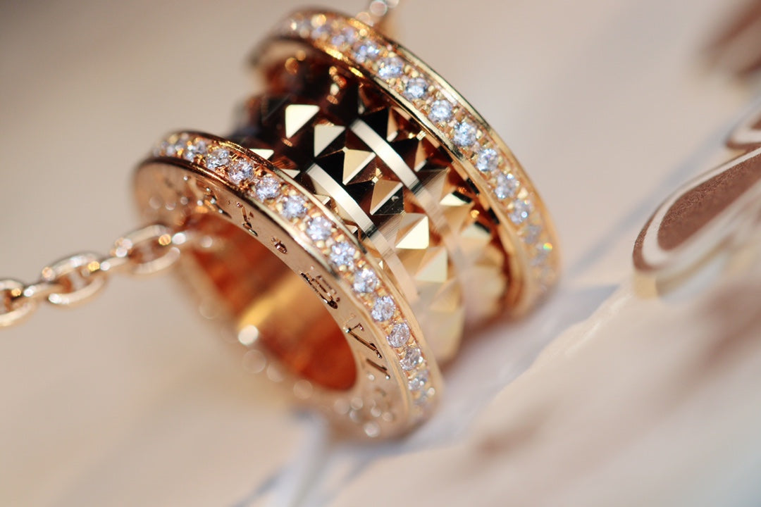 [Shinejoy]ZERO 1 ROCK PEDANT PINK GOLD NECKLACE