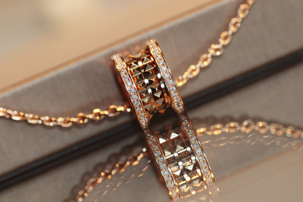 [Shinejoy] COLLIER PÉDIENT ROSE OR ZERO 1 ROCK