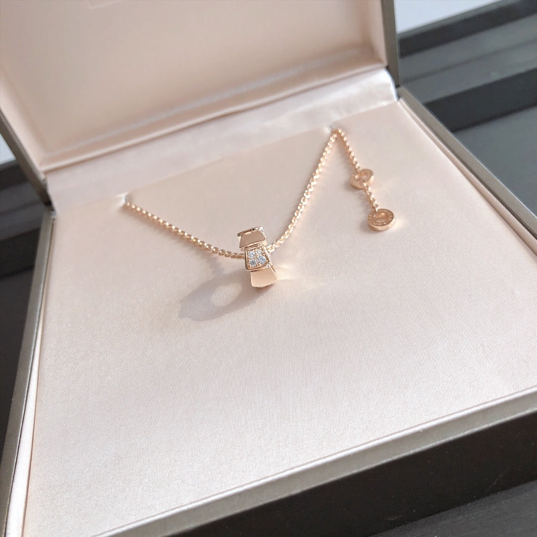 [Shinejoy]SERPENTI PEDANT DIAMOND PINK GOLD NECKLACE