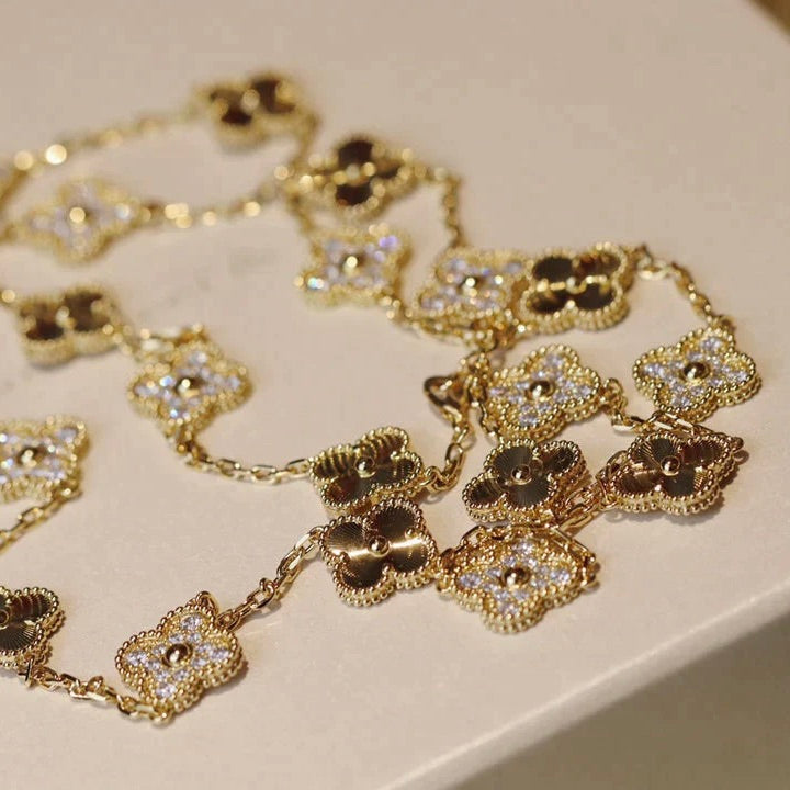 [Shinejoy]CLOVER 20 MOTIFS LASER DIAMOND NECKLACE
