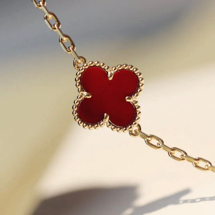 [Shinejoy]CLOVER 20 MOTIFS CARNELIAN NECKLACE