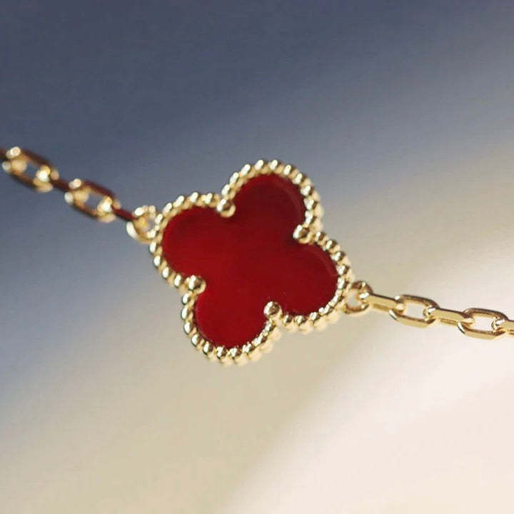 [Shinejoy]CLOVER 20 MOTIFS CARNELIAN NECKLACE