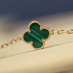 [Shinejoy]CLOVER 20 MOTIFS MALACHITE DIAMOND NECKLACE
