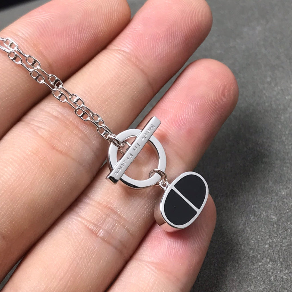 [Shinejoy]CHAINE VERSO BLACK CERAMIC  NECKLACE