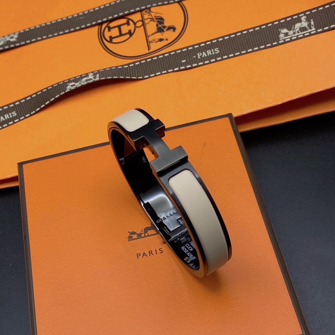 [Shinejoy]H BRACELET 12MM BLACK BEIGE CERAMIC