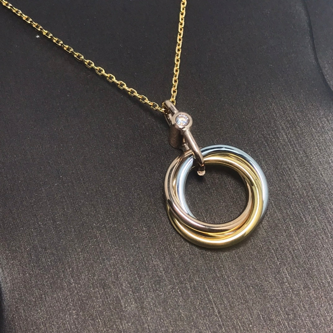 [Shinejoy]TRINITY SILVER GOLD PINK GOLD NECKLACE