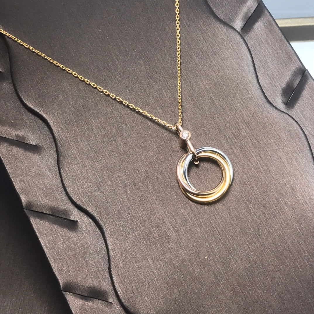 [Shinejoy]TRINITY SILVER GOLD PINK GOLD NECKLACE