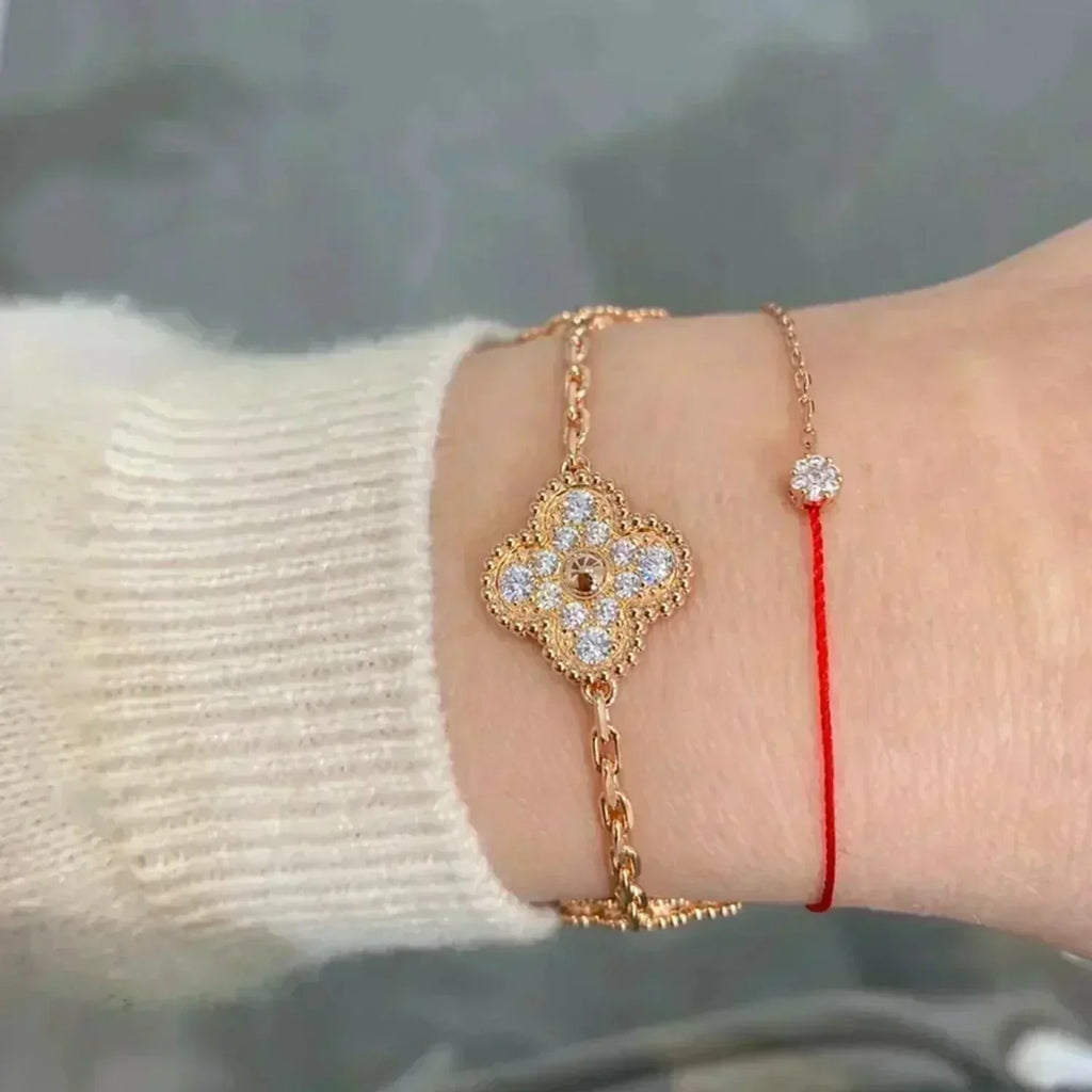[⭐Shinejoy] クローバー 5モチーフ フルダイヤモンドブレスレットコレクション