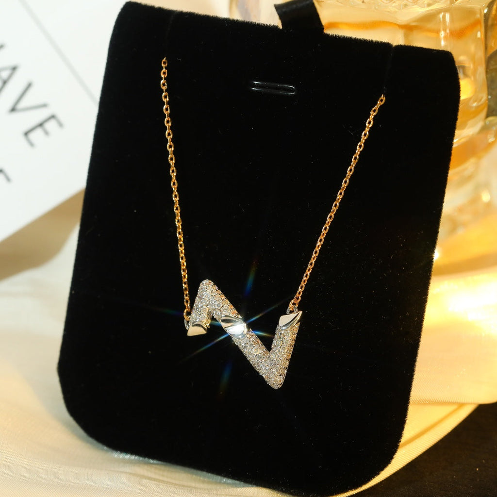 [Shinejoy]VOLT SILVER DIAMOND PEDANT NECKLACE