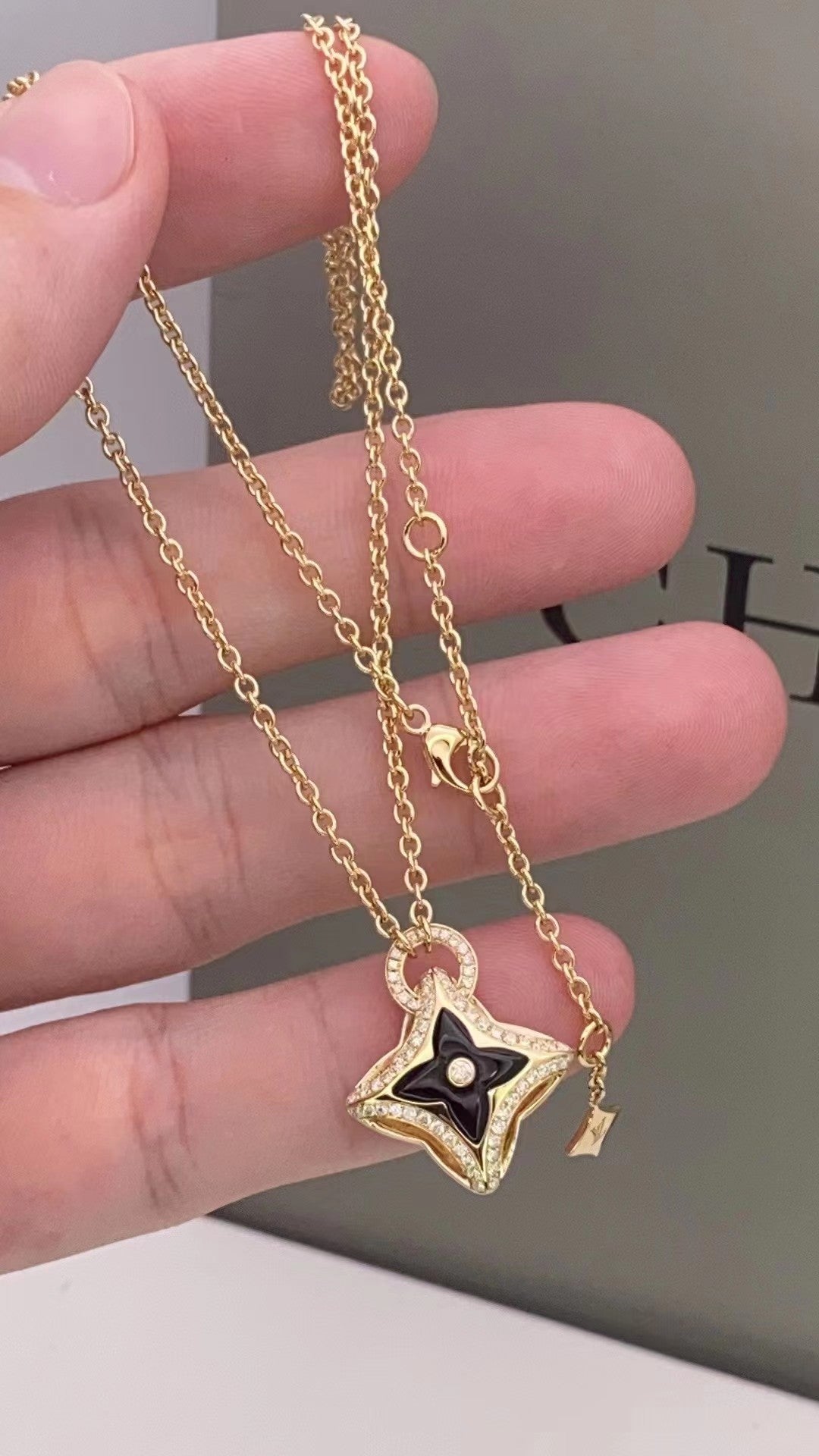 [Shinejoy]STAR PEDANT PINK GOLD DIAMOND NECKLACE