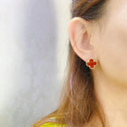 [Shinejoy]CLOVER MEDIUM 1 MOTIFS CARNELIAN  EARRINGS