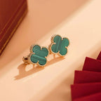 [Shinejoy]CLOVER MEDIUM 1 MOTIFS MALACHITE  EARRINGS