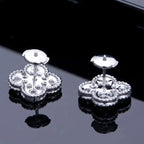 [Shinejoy]CLOVER 1 MOTIFS DIAMOND STUD EARRINGS SILVER