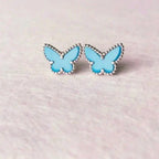 [Shinejoy]BUTTERFLY TURQUOISE EARRINGS SILVER