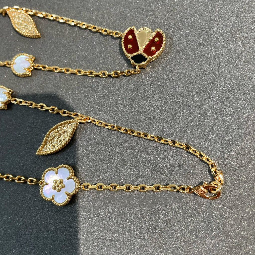[Shinejoy]LUCKY SPRING 15 MOTIFS GOLD NECKLACE