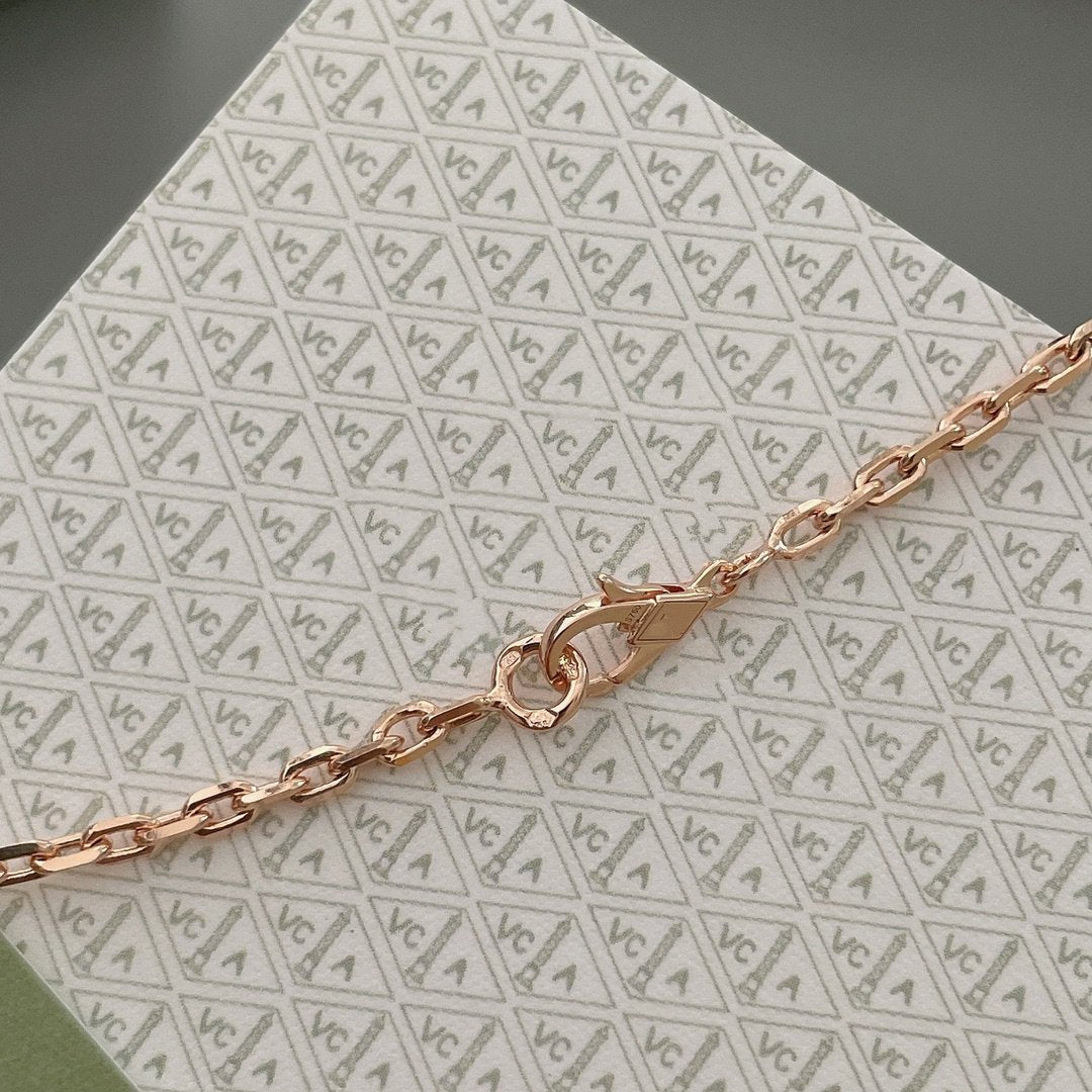 [Shinejoy] COLLIER PRINTEMPS PORTE-BONHEUR 15 MOTIFS OR ROSE