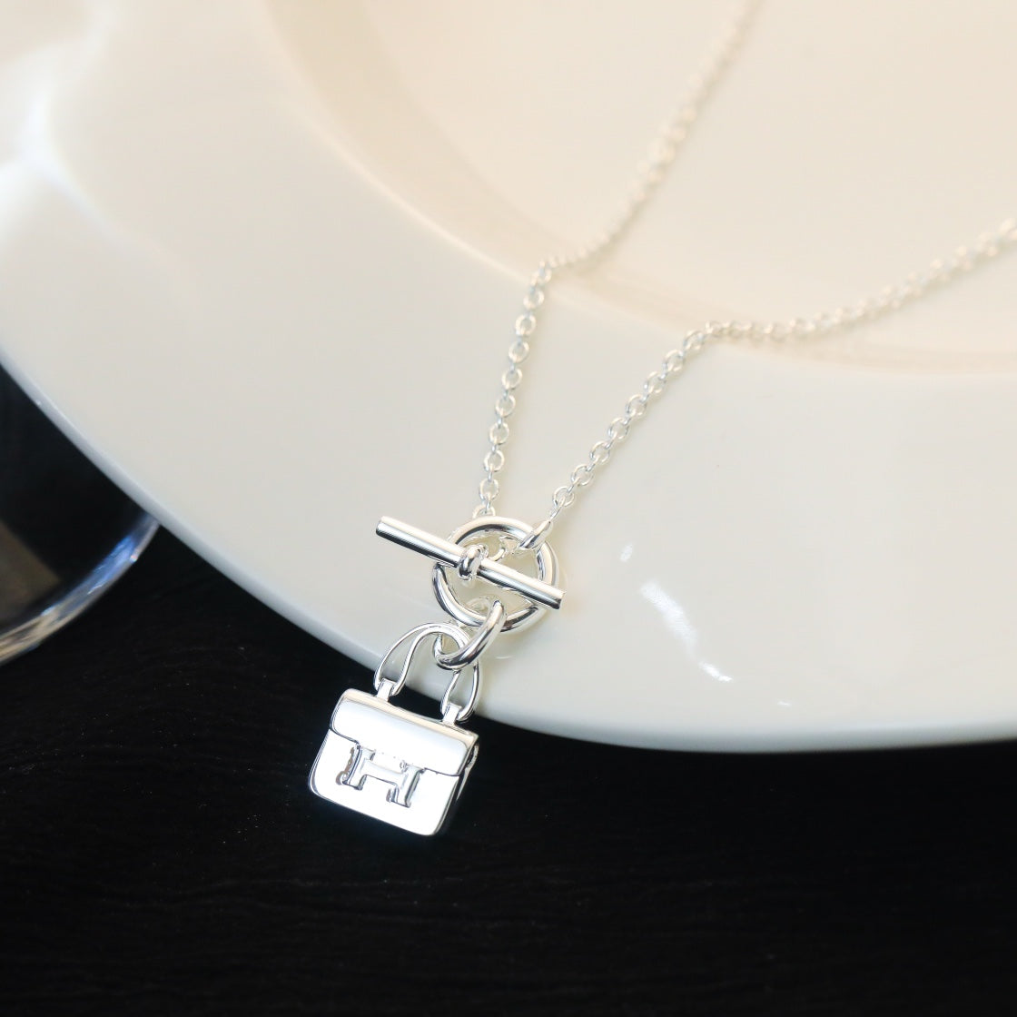 [Shinejoy]POP H PEDANT SILVER NECKLACE