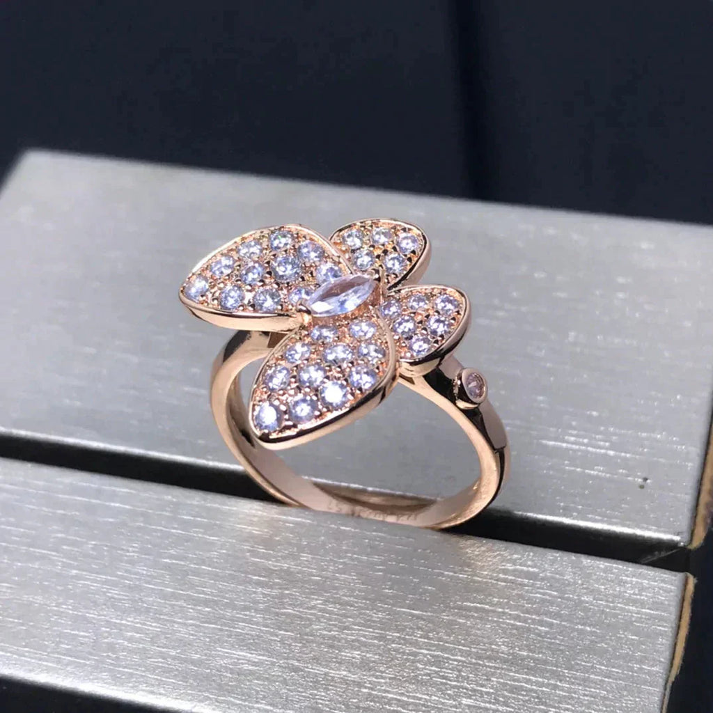 [Shinejoy]BUTTERFLY PINK GOLD DIAMOND RING