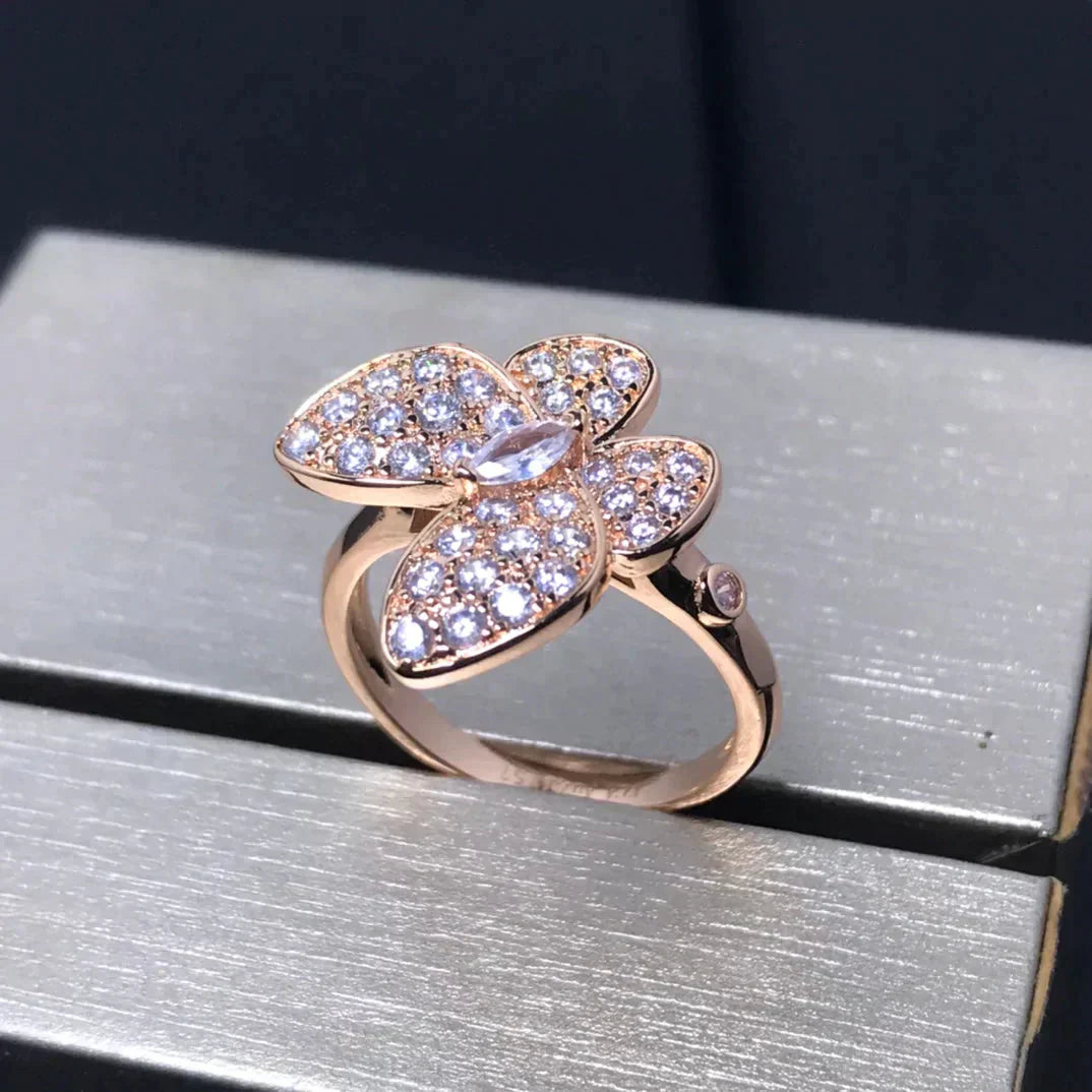 [Shinejoy]BUTTERFLY PINK GOLD DIAMOND RING
