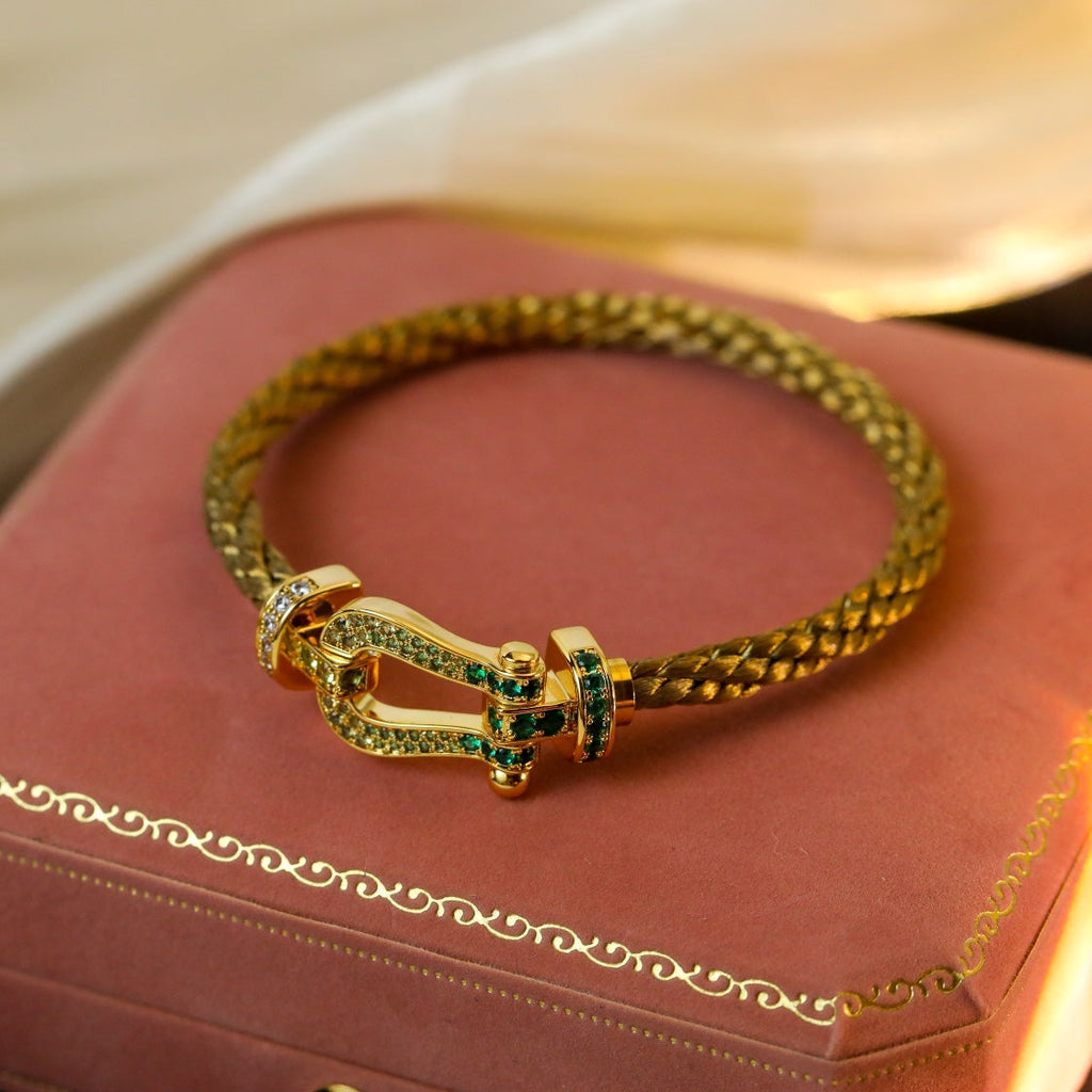 [Shinejoy]FORCE 10 OR VERT DIAMANT PAVÉ