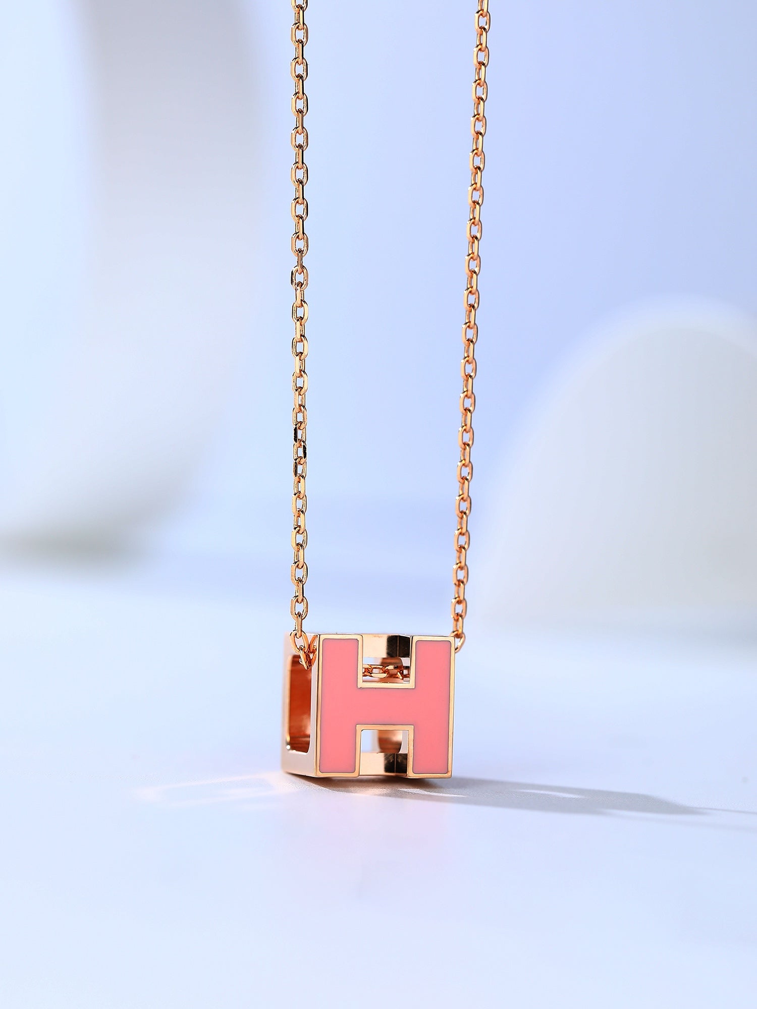 [Shinejoy]H CAGE PINK GOLD NECKLACE