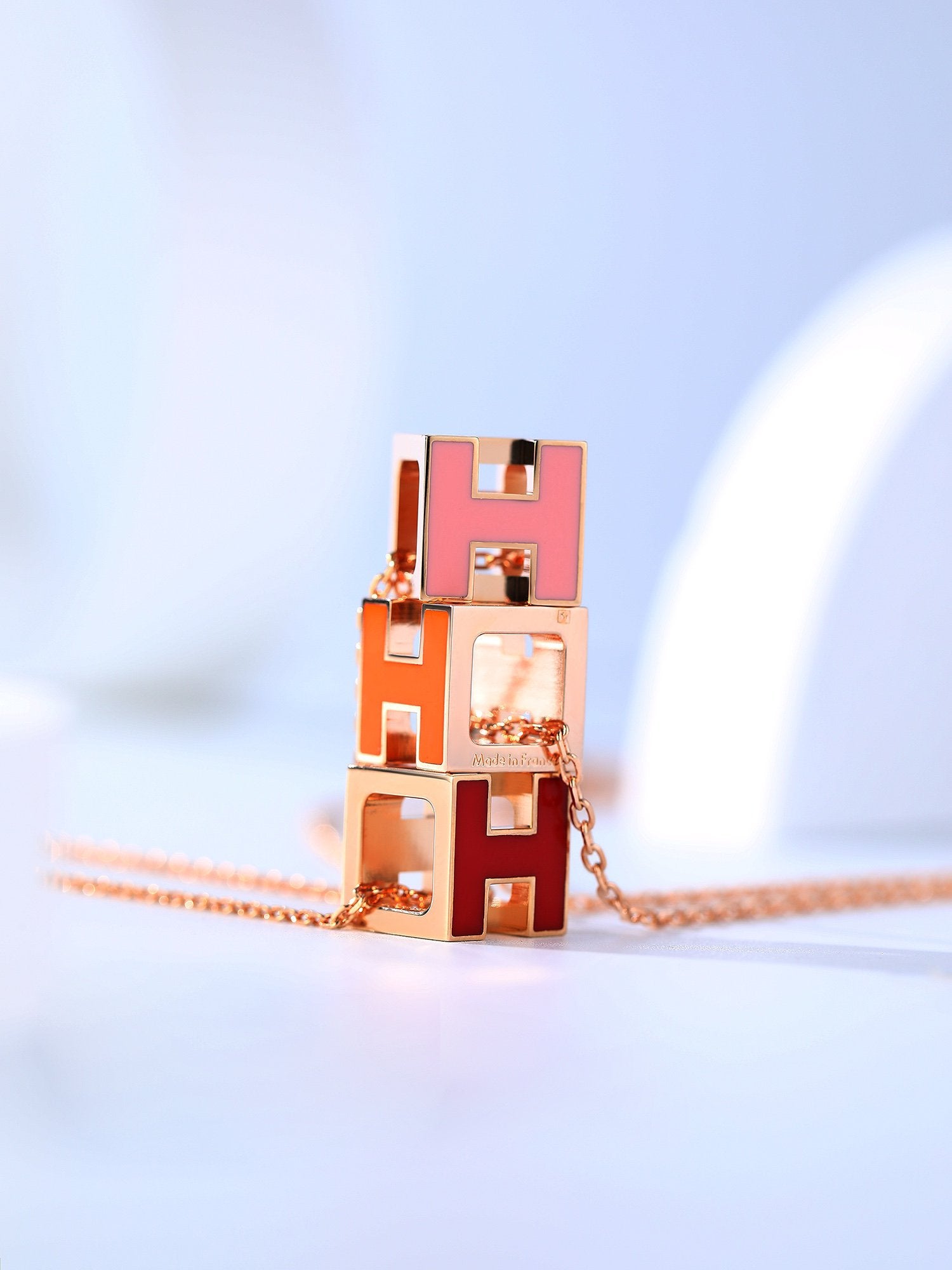 [Shinejoy]H CAGE PINK GOLD NECKLACE