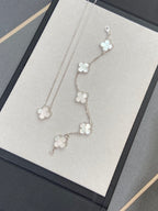 [⭐Shinejoy]クローバー ホワイトパール モップ 5モチーフ ブレスレット コレクション