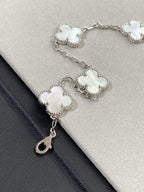 [⭐Shinejoy]クローバー ホワイトパール モップ 5モチーフ ブレスレット コレクション