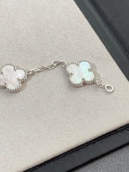 [⭐Shinejoy]クローバー ホワイトパール モップ 5モチーフ ブレスレット コレクション