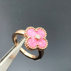 [Shinejoy]CLOVER RHODONITE ROSE GOLD RING