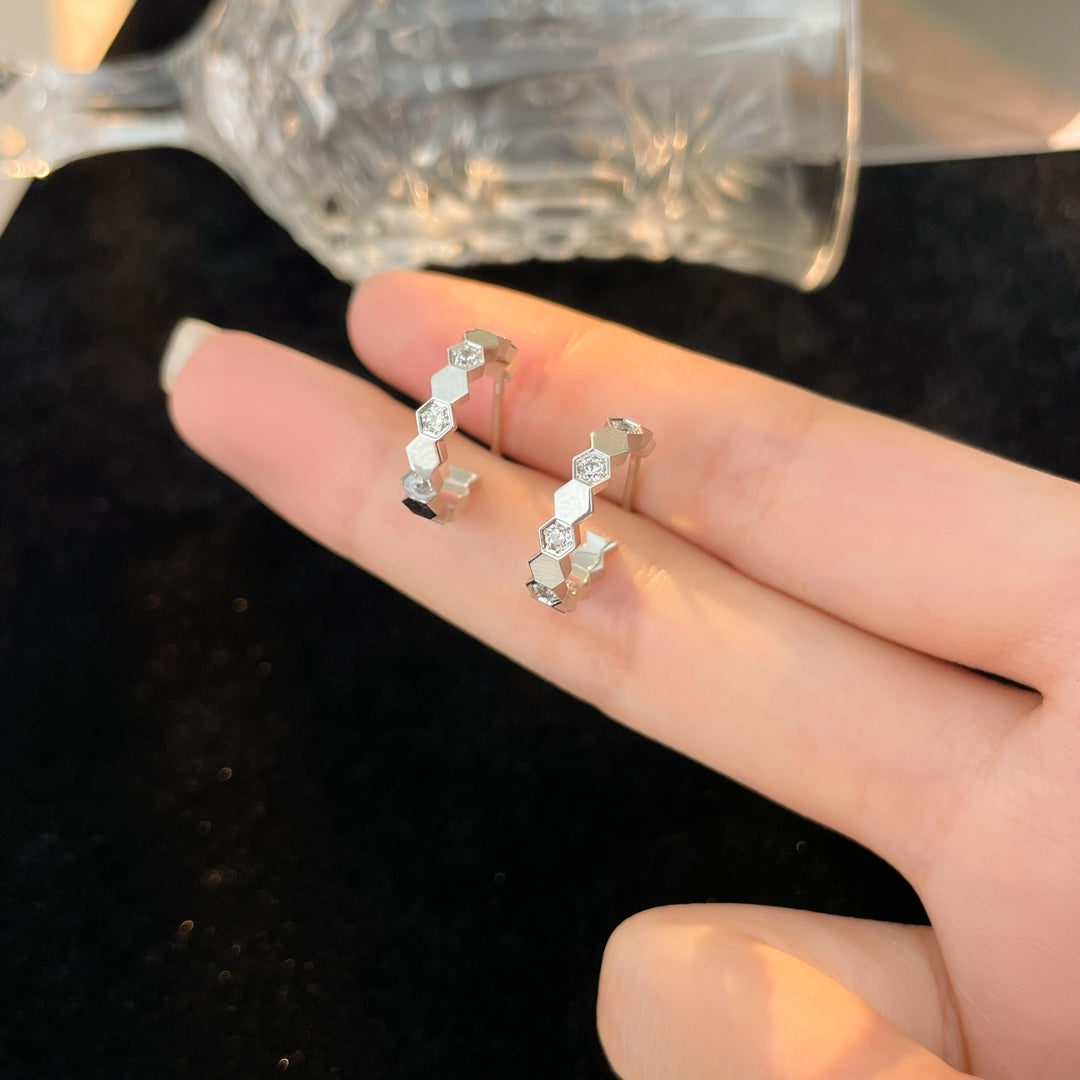 [Shinejoy]BEE LOVE DIAMOND HOOP EARRINGS