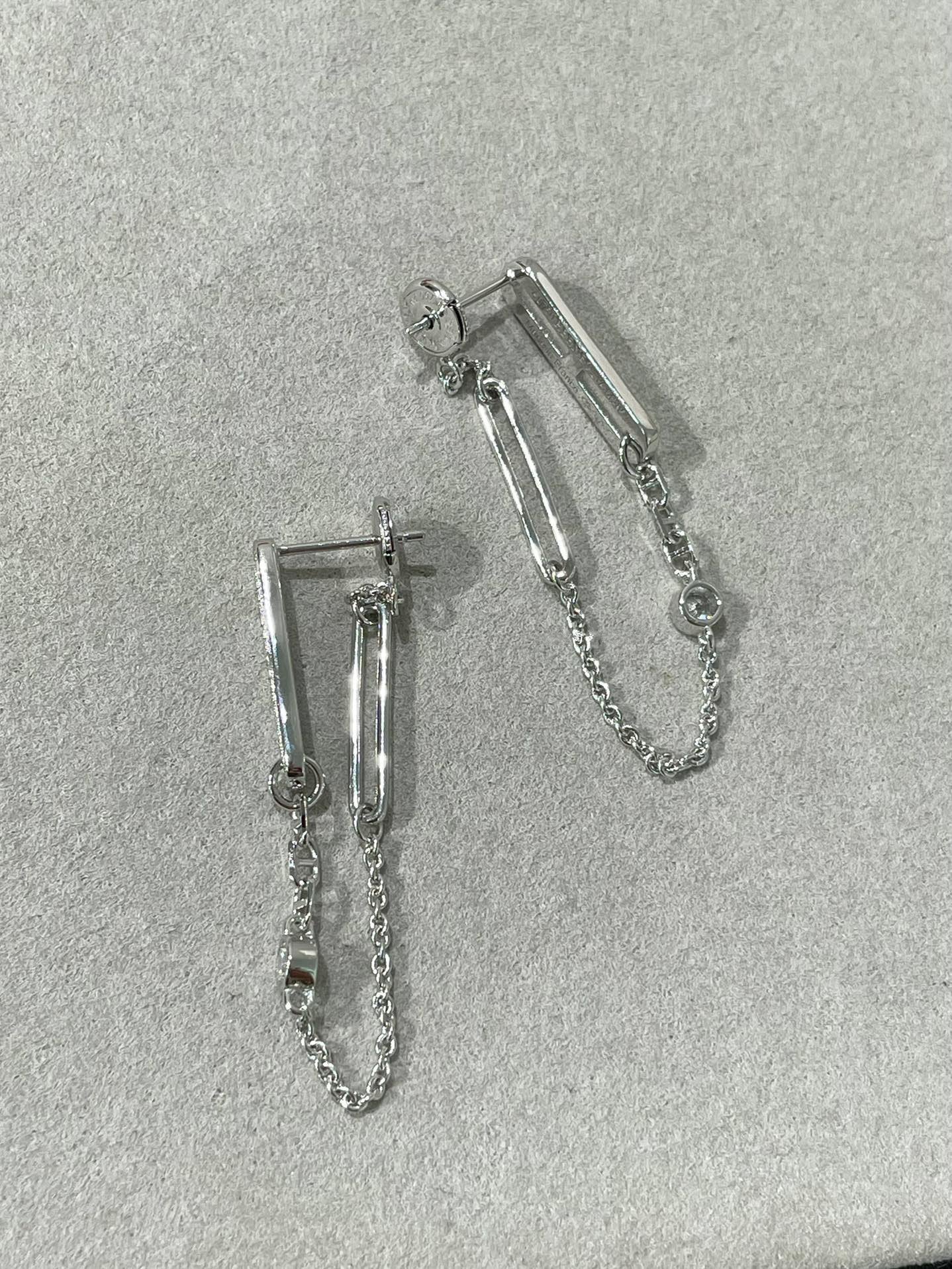 [Shinejoy]CHAINE CHAOS DIAMOND DROP EARRINGS