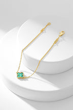 [Shinejoy]クローバーブレスレット マラカイト 1モチーフ