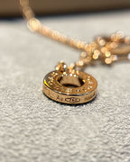 [Shinejoy]DREAM MOP DIAMOND PAVED PINK GOLD NECKLACE