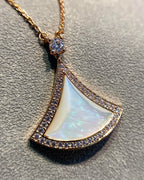 [Shinejoy]DREAM MOP DIAMOND PAVED PINK GOLD NECKLACE