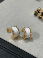 [Shinejoy]ZERO 1 PINK GOLD CERAMIC EARRINGS