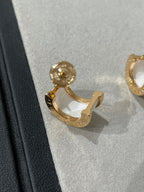 [Shinejoy]ZERO 1 PINK GOLD CERAMIC EARRINGS